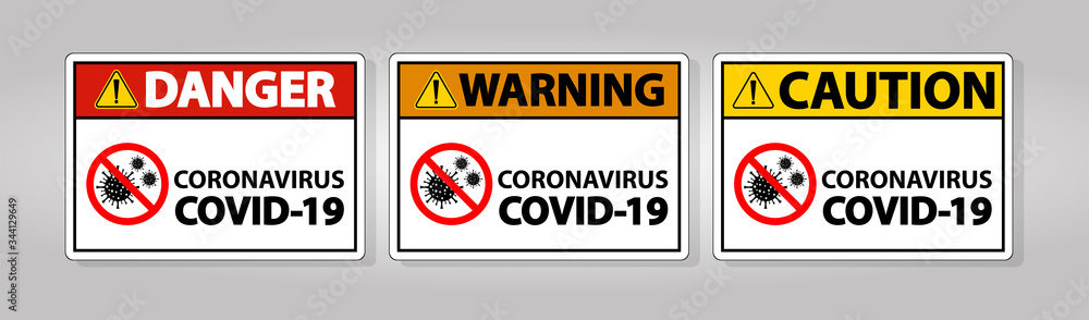 Warning sign,caution outbreak coronavirus covid 19 Warning sign,caution outbreak coronavirus covid 19