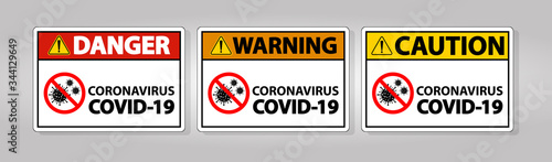 Warning sign,caution outbreak coronavirus covid 19