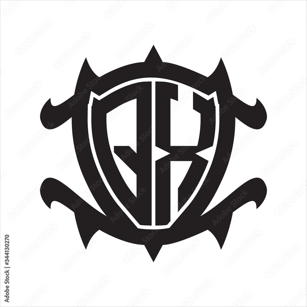 QX Logo monogram isolated with frame shield shape design template QX Logo monogram isolated with frame shield shape design template