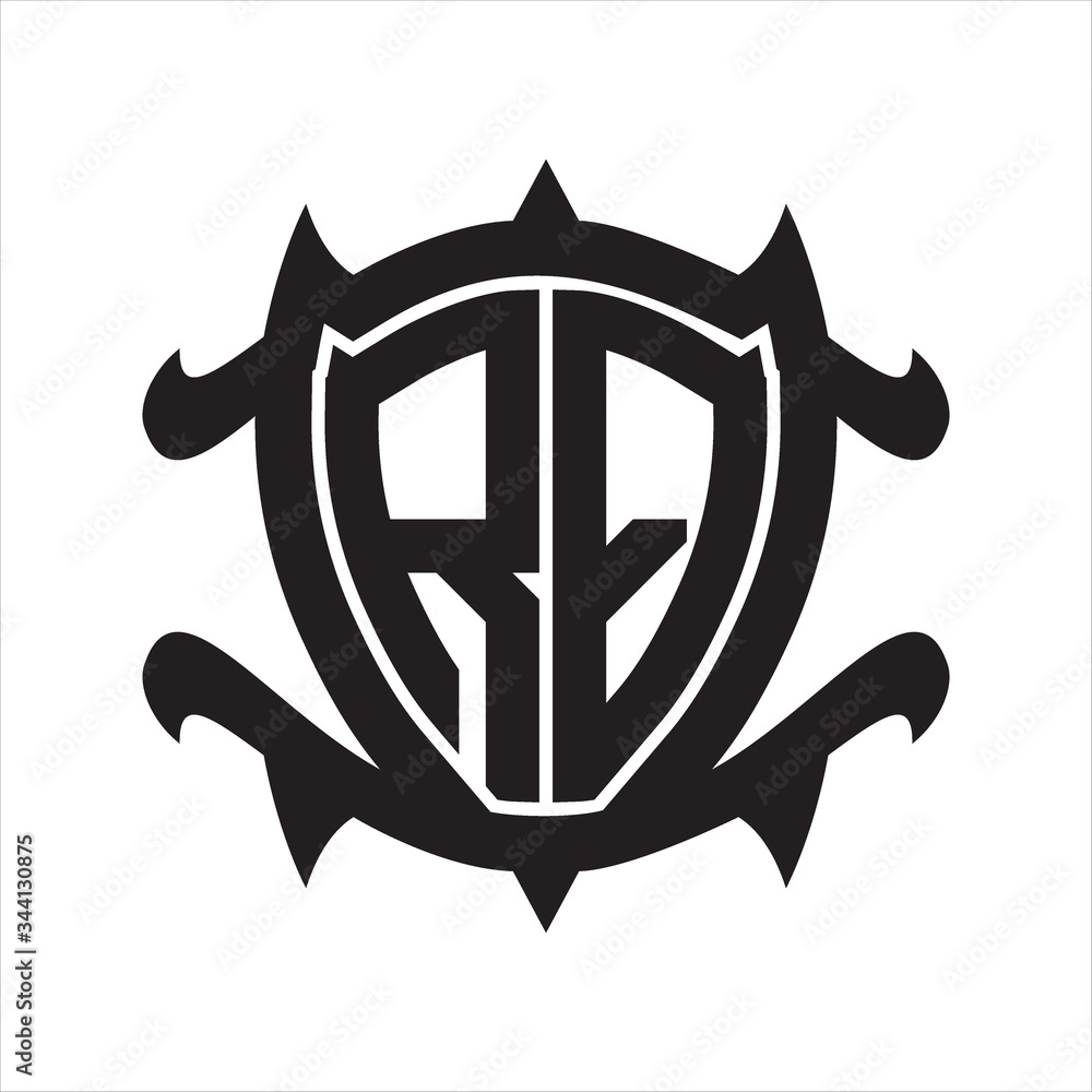 RQ Logo monogram isolated with frame shield shape design template RQ Logo monogram isolated with frame shield shape design template