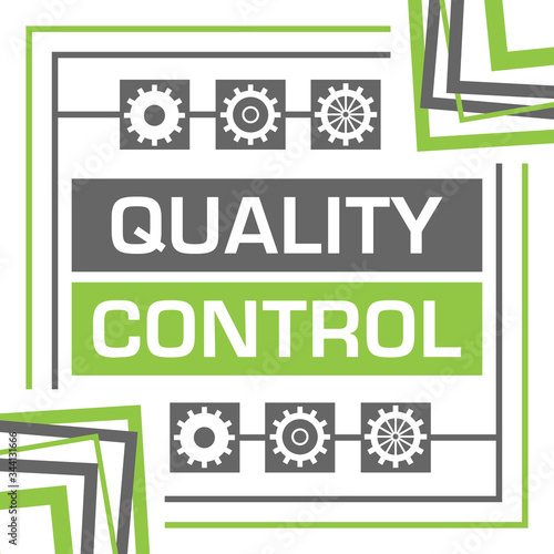 Quality Control Green Grey Corner Borders Gears 