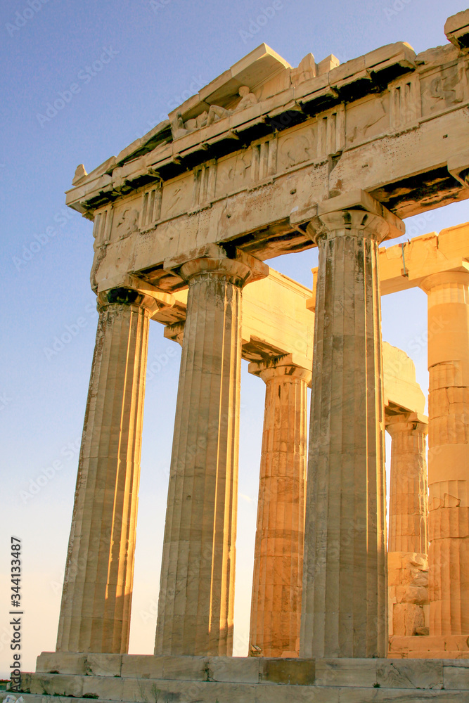 Parthenon temple detail at Acropolis, Athens Parthenon temple detail at Acropolis, Athens