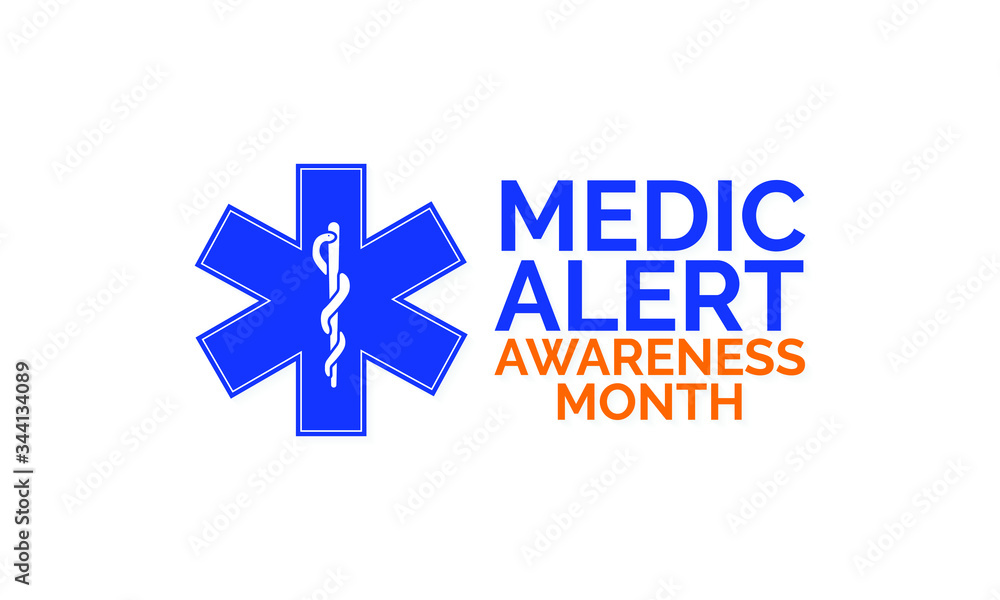 Obraz premium Vector illustration on the theme of Medic alert awareness month observed each year during August.