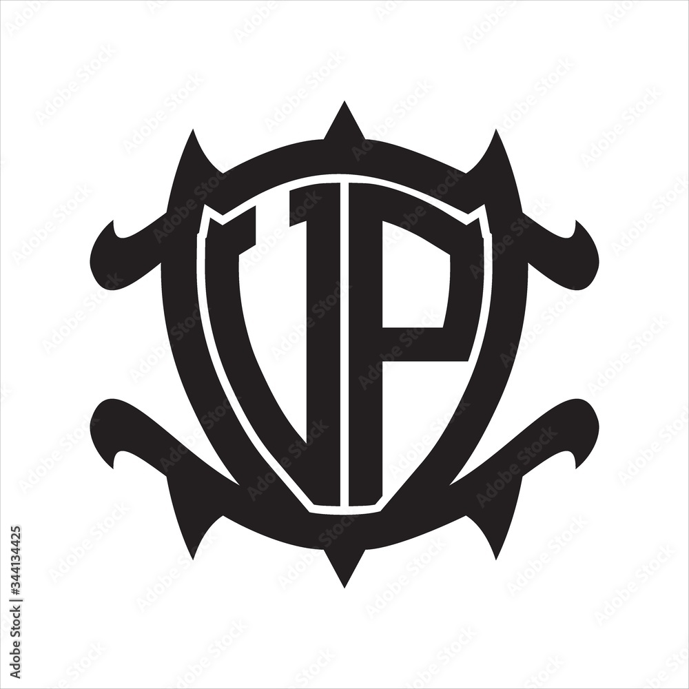 VP Logo monogram isolated with frame shield shape design template VP Logo monogram isolated with frame shield shape design template