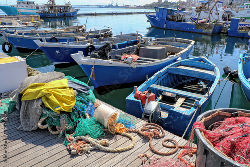 Wallpaper Mural Fishing boat moored in the port of the historic center of Taranto, Puglia, Italy  Torontodigital.ca