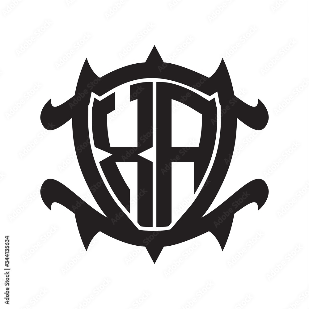 XA Logo monogram isolated with frame shield shape design template XA Logo monogram isolated with frame shield shape design template