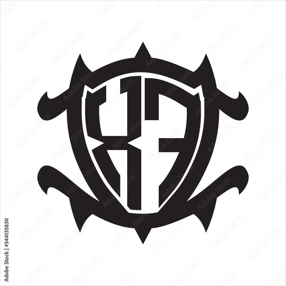 XF Logo monogram isolated with frame shield shape design template XF Logo monogram isolated with frame shield shape design template
