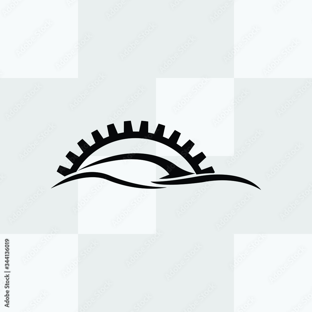 Vector logo design template for auto parts service with car line arts ...