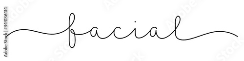 FACIAL black vector monoline calligraphy banner with swashes