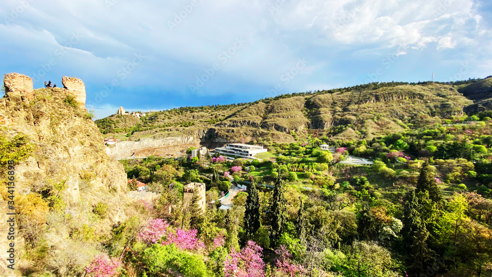 View of National Botanical Garden of Georgia from Narikala fortress, Tbilisi