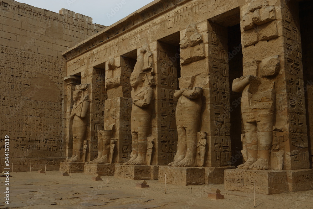 Interior of Temple of Ramses III, Medinat Habu iun Luxor