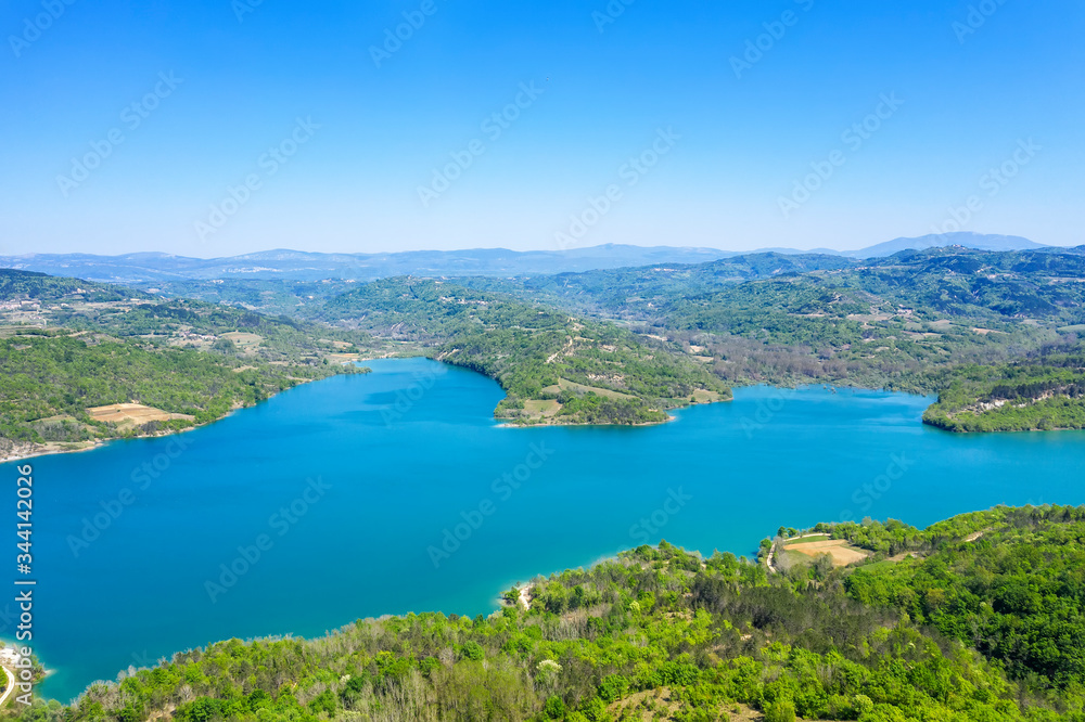 Butoniga lake and hills, Istria, Croatia