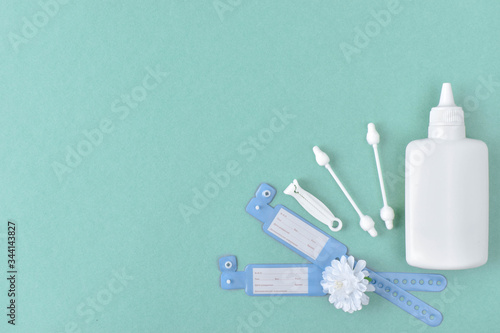 Tapet Wrist tag for the patient on a blue background