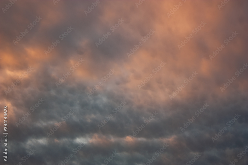 Abstract photograph of colorful sky with clouds