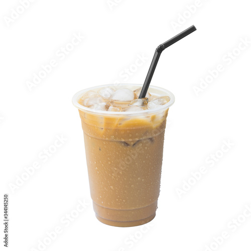 Iced coffee cup  isolated  white background
