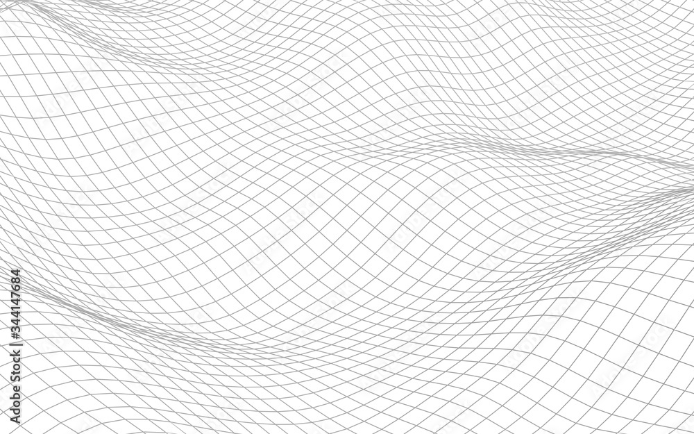 Abstract landscape on a white background. Cyberspace grid. hi tech network. 3d illustration Abstract landscape on a white background. Cyberspace grid. hi tech network. 3d illustration