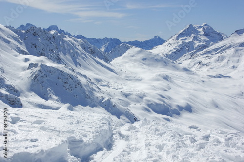 Bivio, Skitour Roccabella, Blick auf Bergeller Berge und Piz Duan. © Reinhold Einsiedler