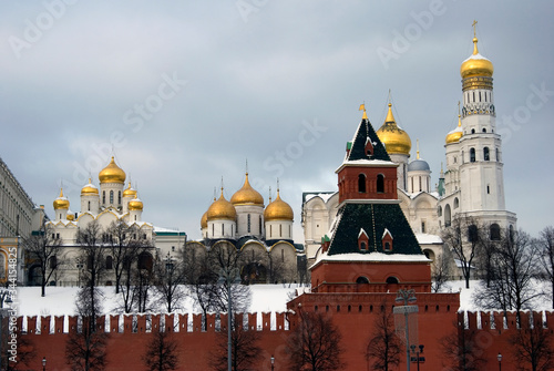 Architecture of Moscow Kremlin, Russia. Popular ladnmark.