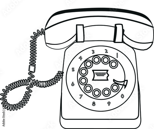 retro telephone isolated on white