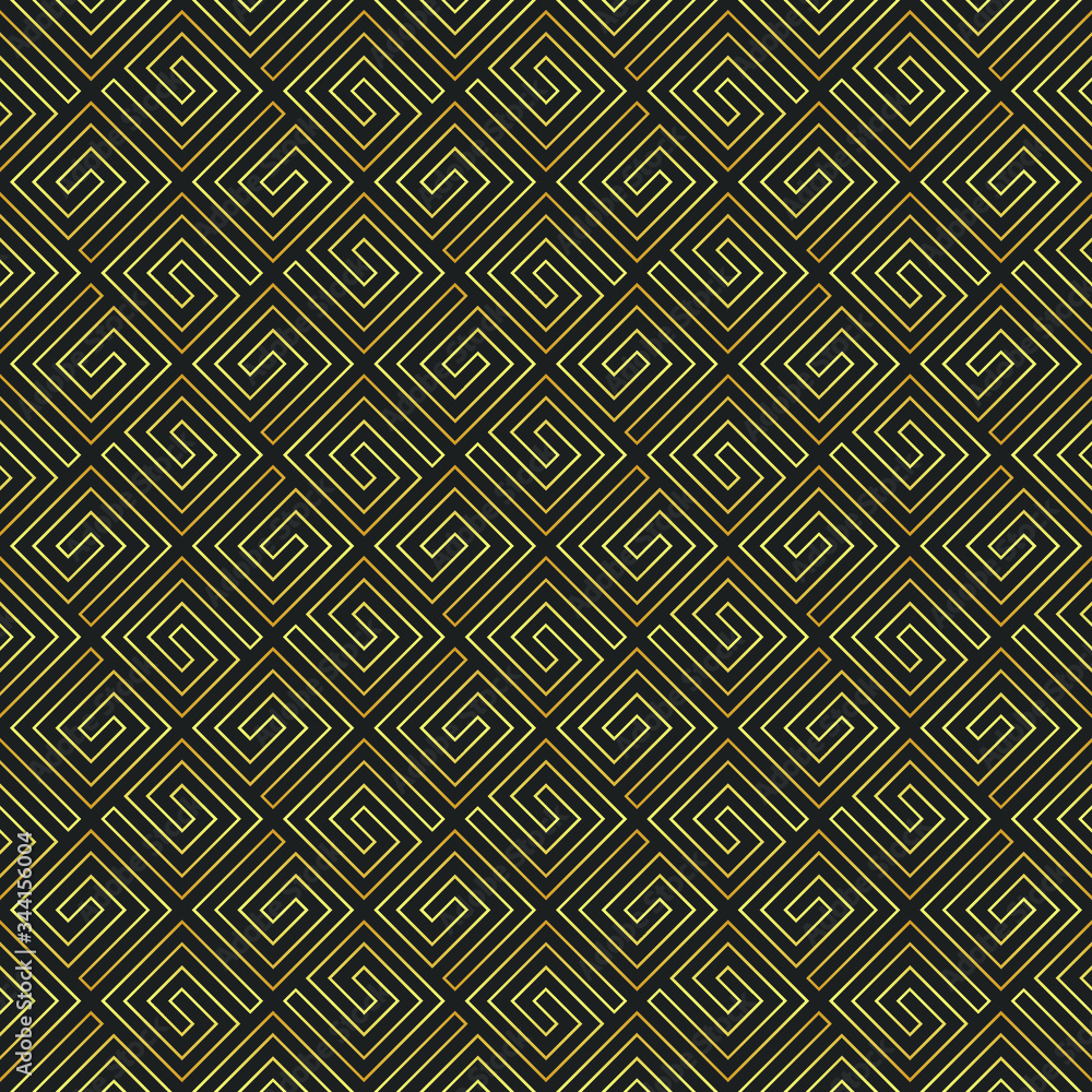 Abstract geometric gold seamless pattern on a black background. Golden geometric illustration. Abstract geometric gold seamless pattern on a black background. Golden geometric illustration.