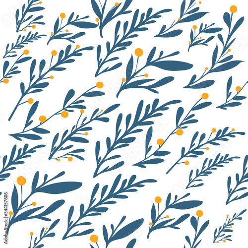  fern natural leaves herbs seamless pattern