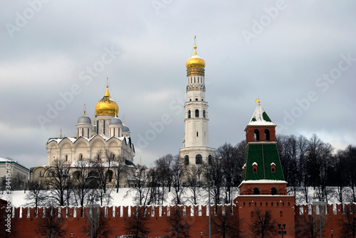 Architecture of Moscow Kremlin, Russia. Popular ladnmark.