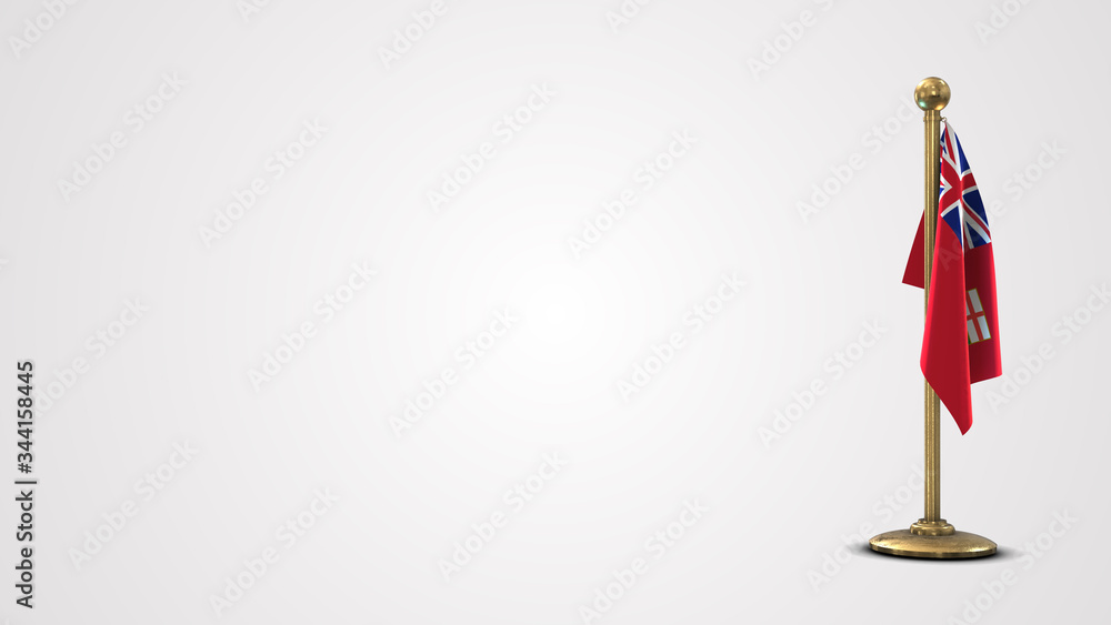 Ontario realistic 3D flag illustration on golden flagpole. Ontario realistic 3D flag illustration on golden flagpole.