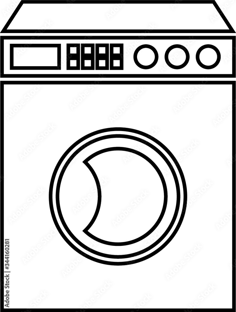 Washing machine vector icon on white background Washing machine vector icon on white background