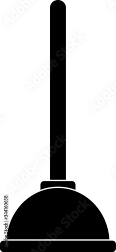 Toilet plunger vector icon simple illustration