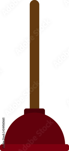 Toilet plunger vector icon simple illustration