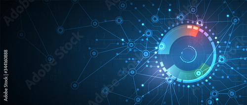 Technology data background, idea of global business solution