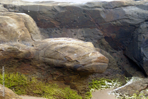 Stone sculpture on the beach of Vagator