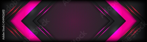 abstract arrow direction with light pink and dark grey background