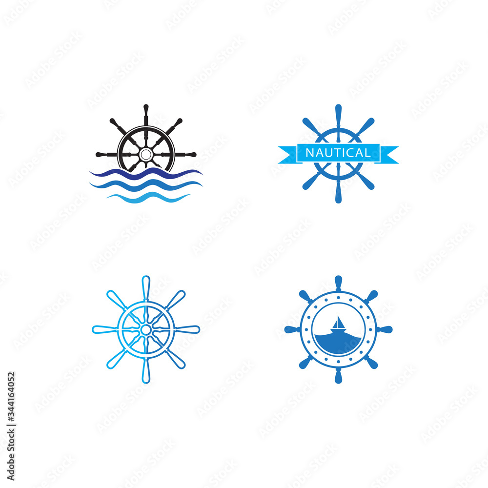 Set of Ship wheel steering symbol vector icon illustration Set of Ship wheel steering symbol vector icon illustration