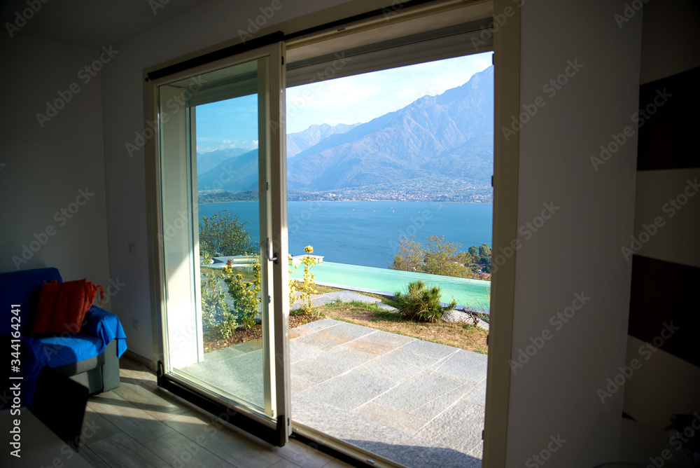 Fototapeta premium view from the window lake como