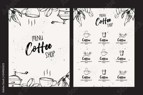 Coffee Shop Menu Template With Handrawn Style