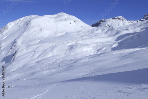 Bivio, Skitour Roccabella, Blick auf den Skiberg.