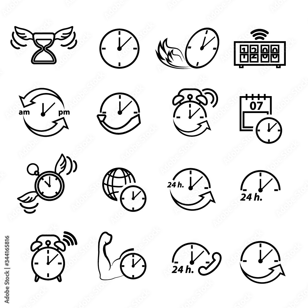 Fototapeta premium Time icon set