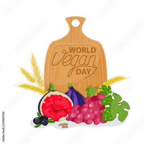 International day without meat. Go vegan banner vector isolated. Healthy vegetarian food.