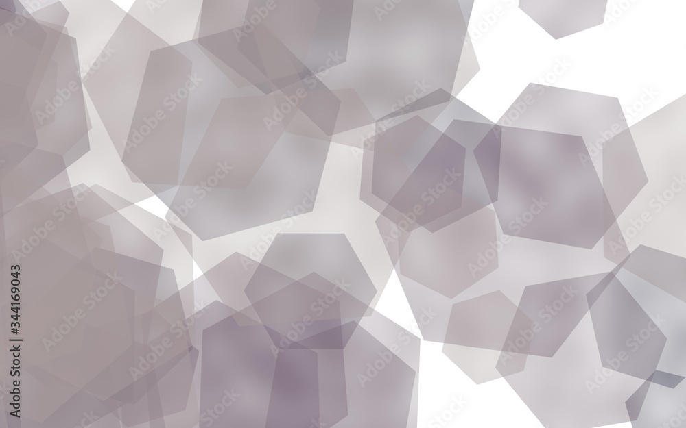 Gray translucent hexagons on white background. Gray tones. 3D illustration Gray translucent hexagons on white background. Gray tones. 3D illustration