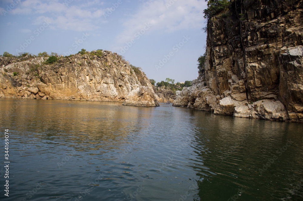 Narmada river in between Marble Rocks, Jabalpur, Madhya Pradesh/India