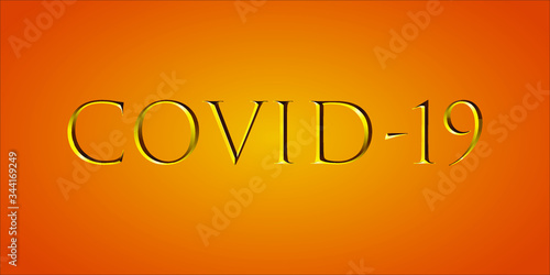 Vector graphics. COVID -19 beautiful text. Font Trajan Color.