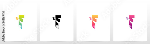 Painting Brush On Letter Logo Design F