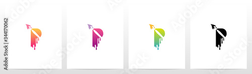 Painting Brush On Letter Logo Design P