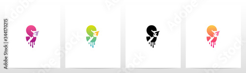 Painting Brush On Letter Logo Design S