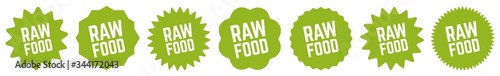 Raw Food Tag Green | Icon | Sticker | Label | Variations