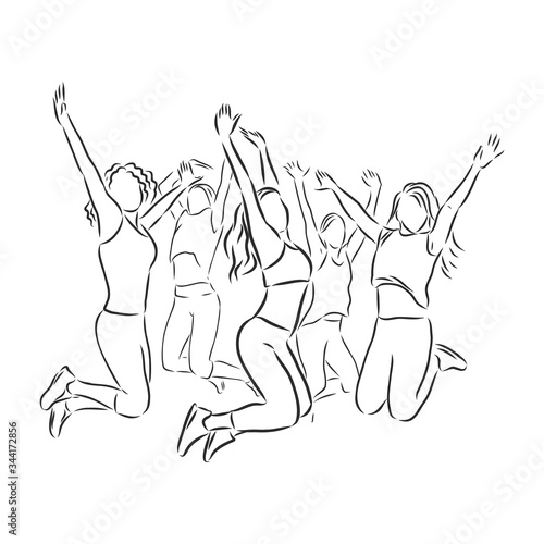 zumba dancers illustration . Zumba, Zumba dancers, fitness, dancer, vector sketch illustration