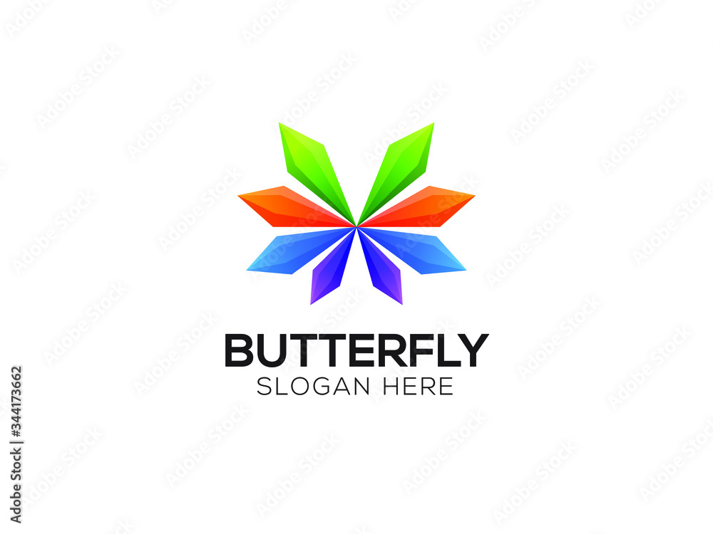 abstract modern Butterfly Logo suitable for beauty cosmetic abstract modern Butterfly Logo suitable for beauty cosmetic