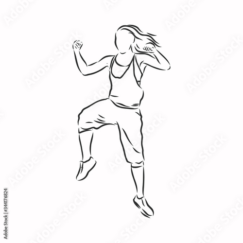 zumba dancers illustration . Zumba  Zumba dancers  fitness  dancer  vector sketch illustration