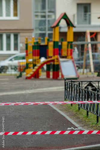 quarantined playground during pandemic virus